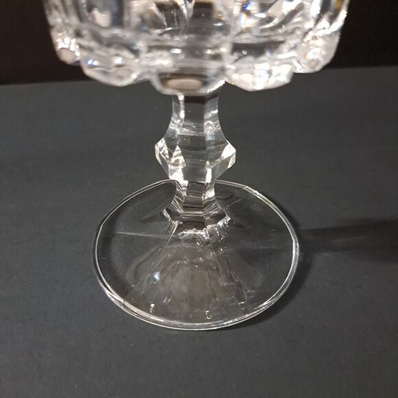 Vintage Clear Glass Water Goblet 6" Tall Paneled Bowl Faceted Stem 3" Wide - Picture 15 of 16